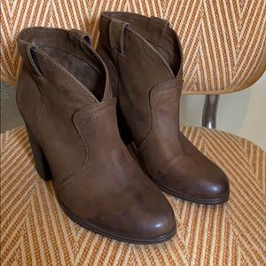 Vince Camuto brown leather booties